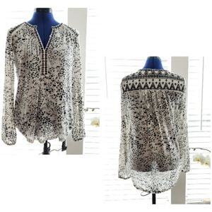 Lucky Brand Long-sleeves Floral & Fern Top size SP